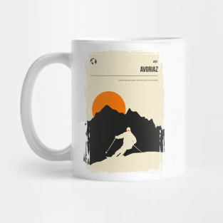 Avoriaz Skiing Minimal Vintage Travel Poster Mug